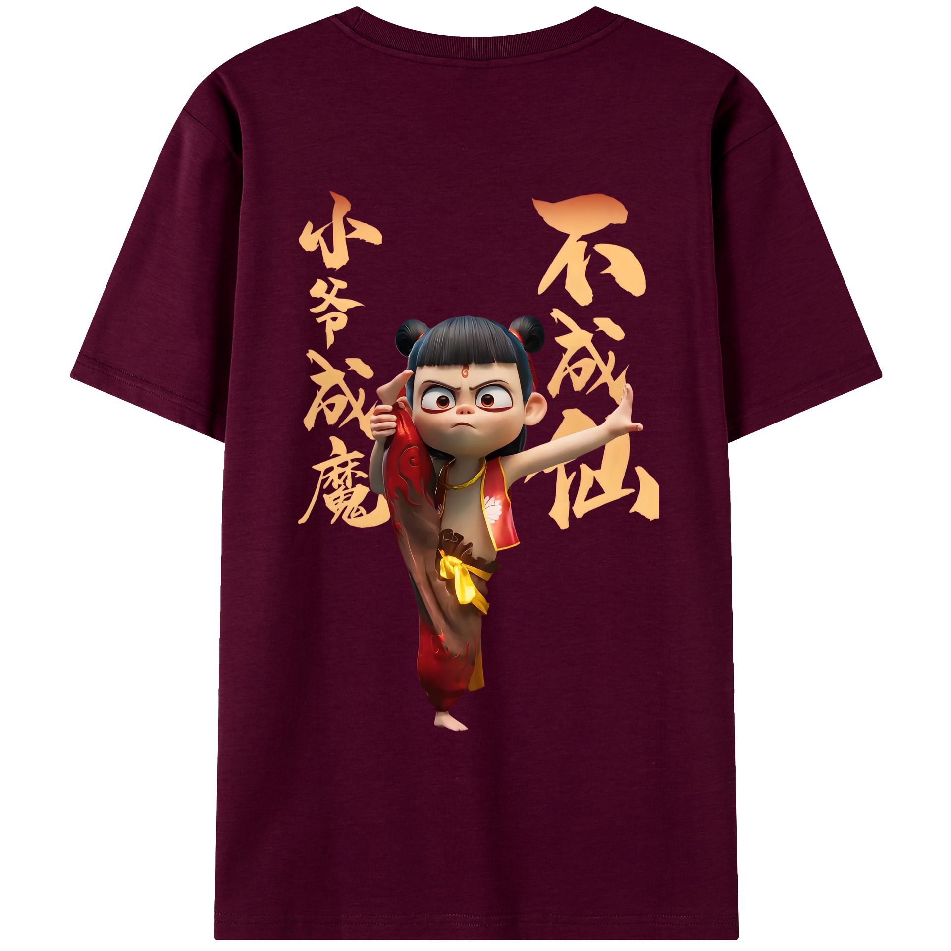 （画像用） Ne Zha 2 ナタ 魔童の大暴れ レディース半袖Tシャツ(バックプリント)